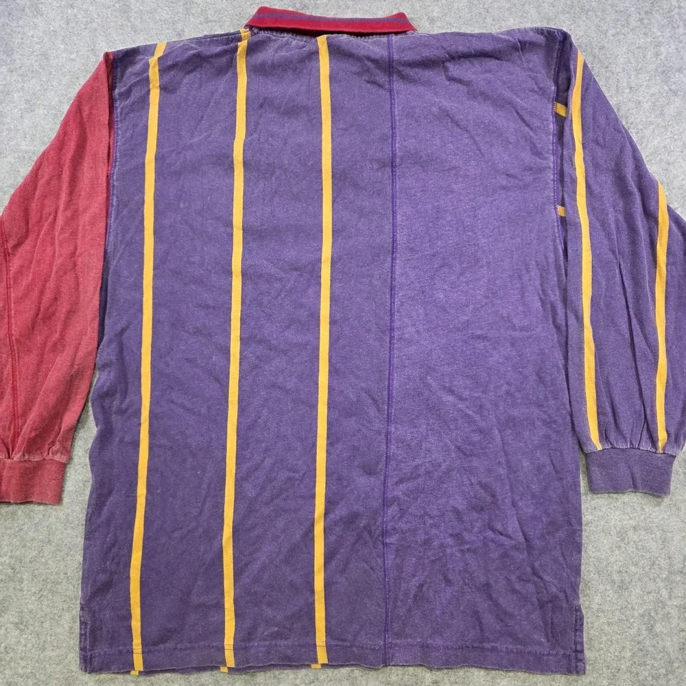 Vintage Phoenix Suns Shirt Mens Large Purple NBA Basketball Long Sleeve Polo 90s